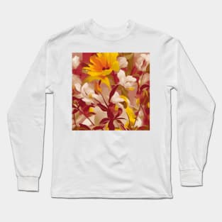 Floral in Yellow and White Long Sleeve T-Shirt